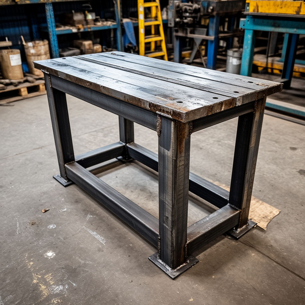 Assembling steel frame for console table