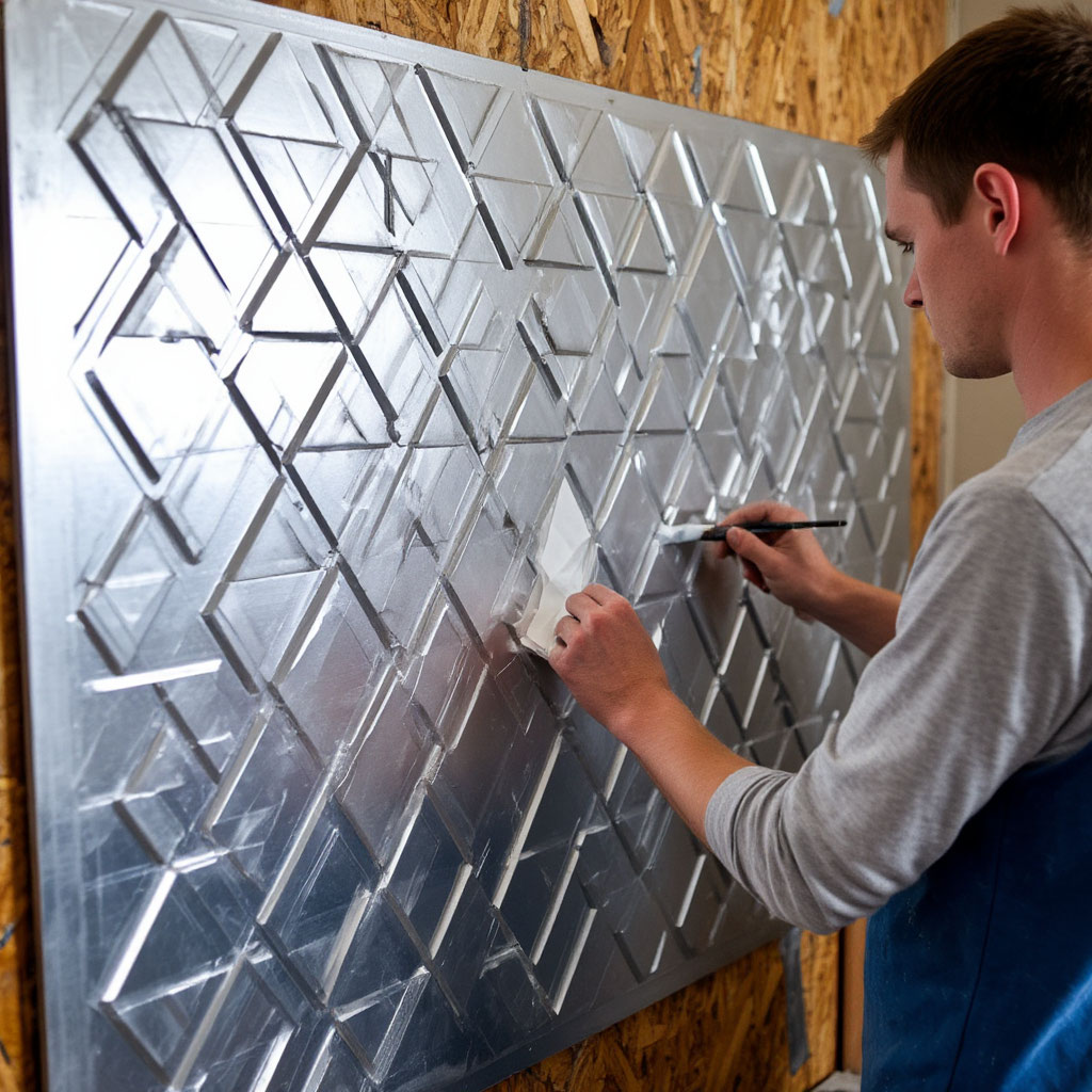 Step-by-step creation of minimalist DIY steel wall art using painter’s tape and spray paint