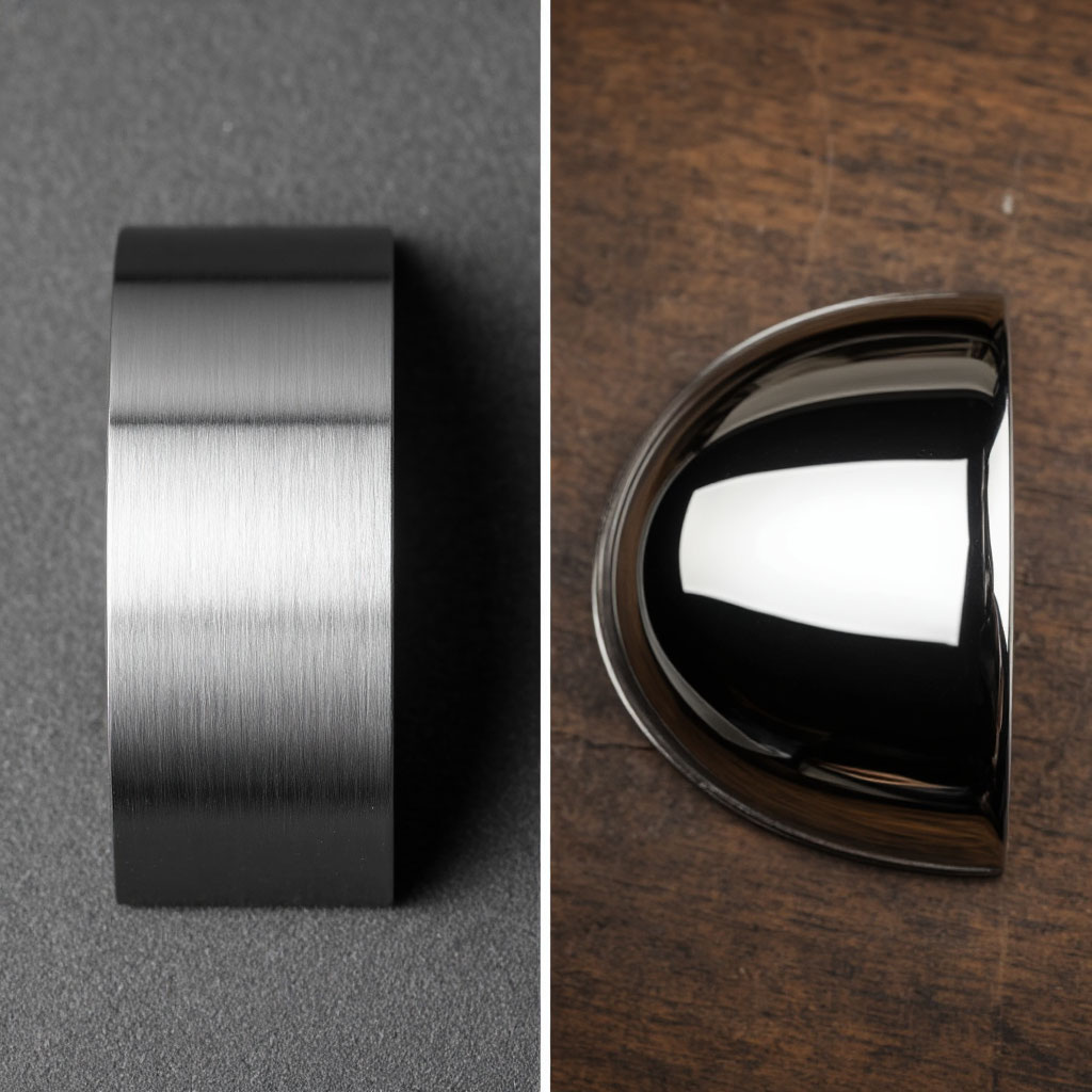 brushed metal vs polished finish comparison