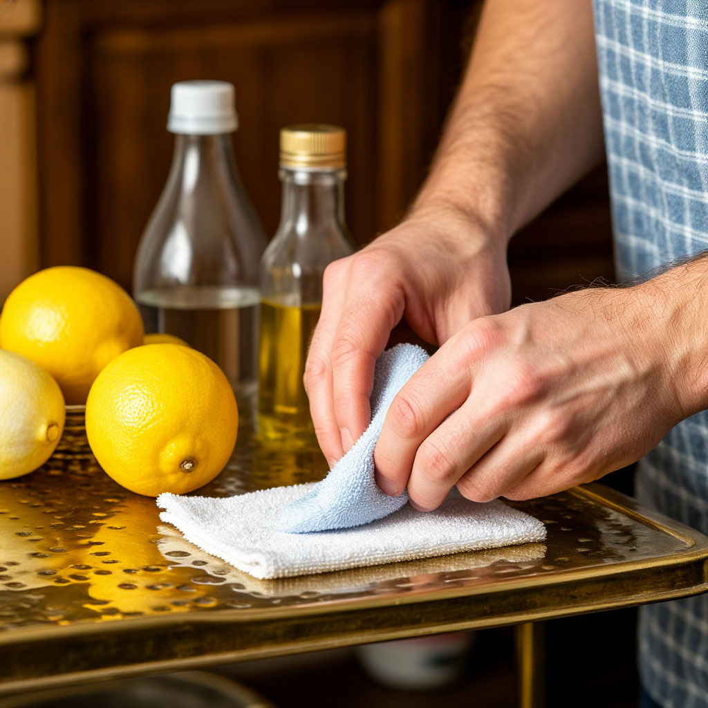 cleaning brass decor with natural products