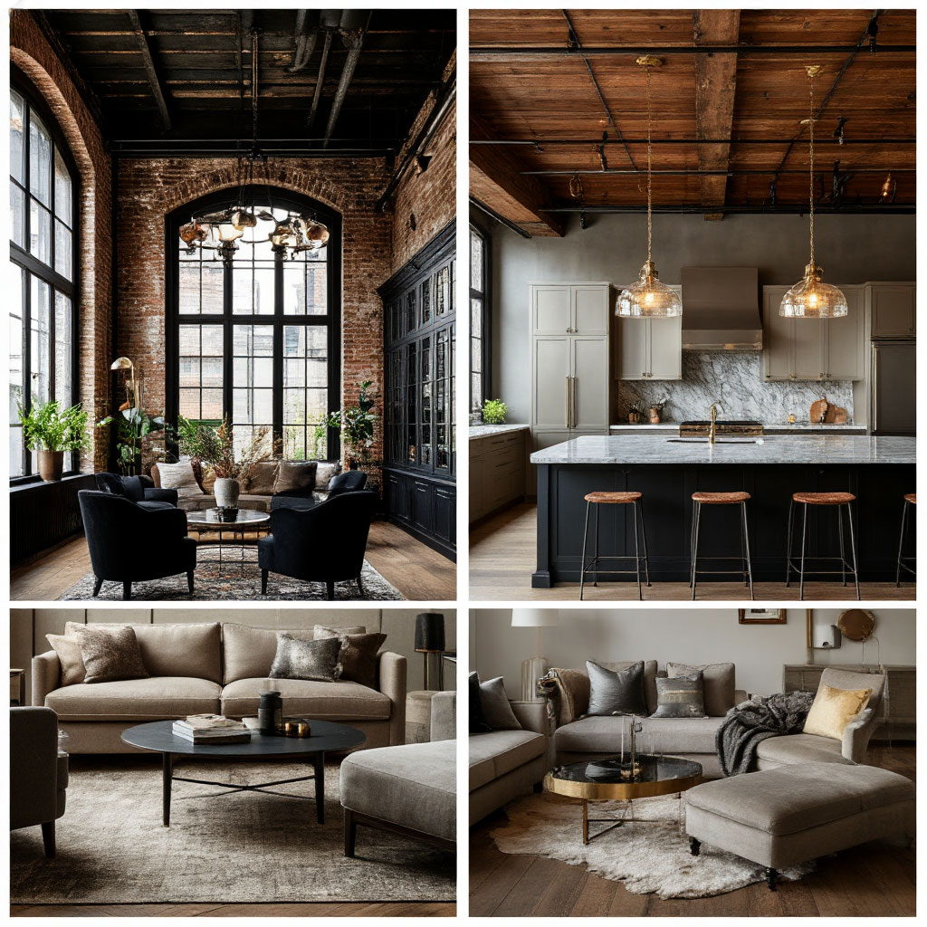 different interior decor metal surfaces by style
